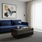 18" Brown And Black Synthetic Laminate And Reclaimed Wood End Table With Two Drawers And USB Port