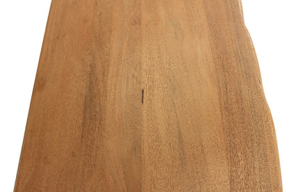 47" Natural and Black Solid Wood and Metal Live Edge Console Table