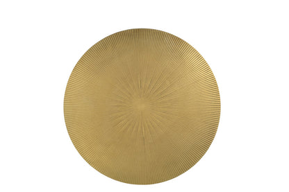 23" Brass And Black Iron Round Pedestal End Table