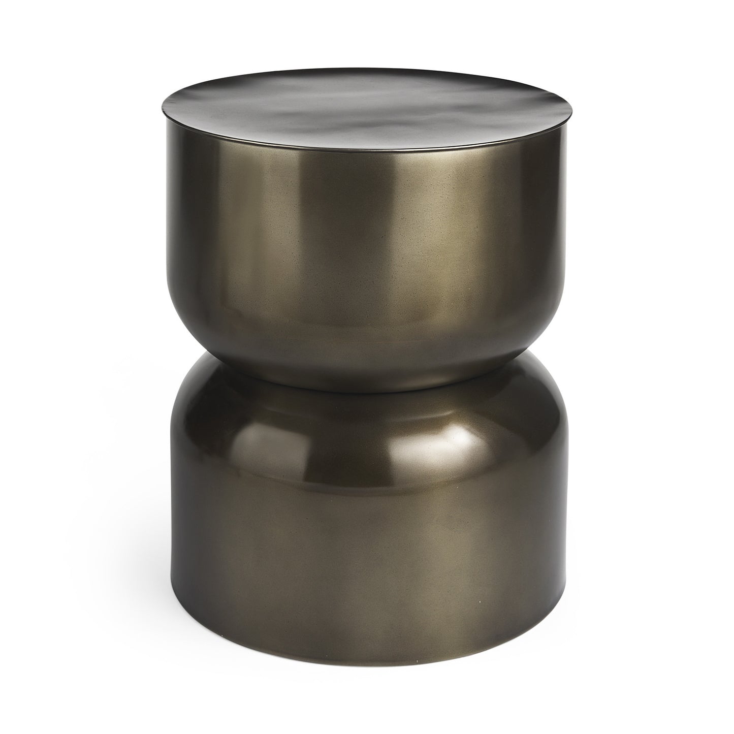 20" Gold Iron Round Pedestal End Table