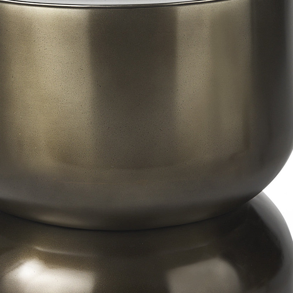 20" Gold Iron Round Pedestal End Table