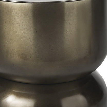 20" Gold Iron Round Pedestal End Table
