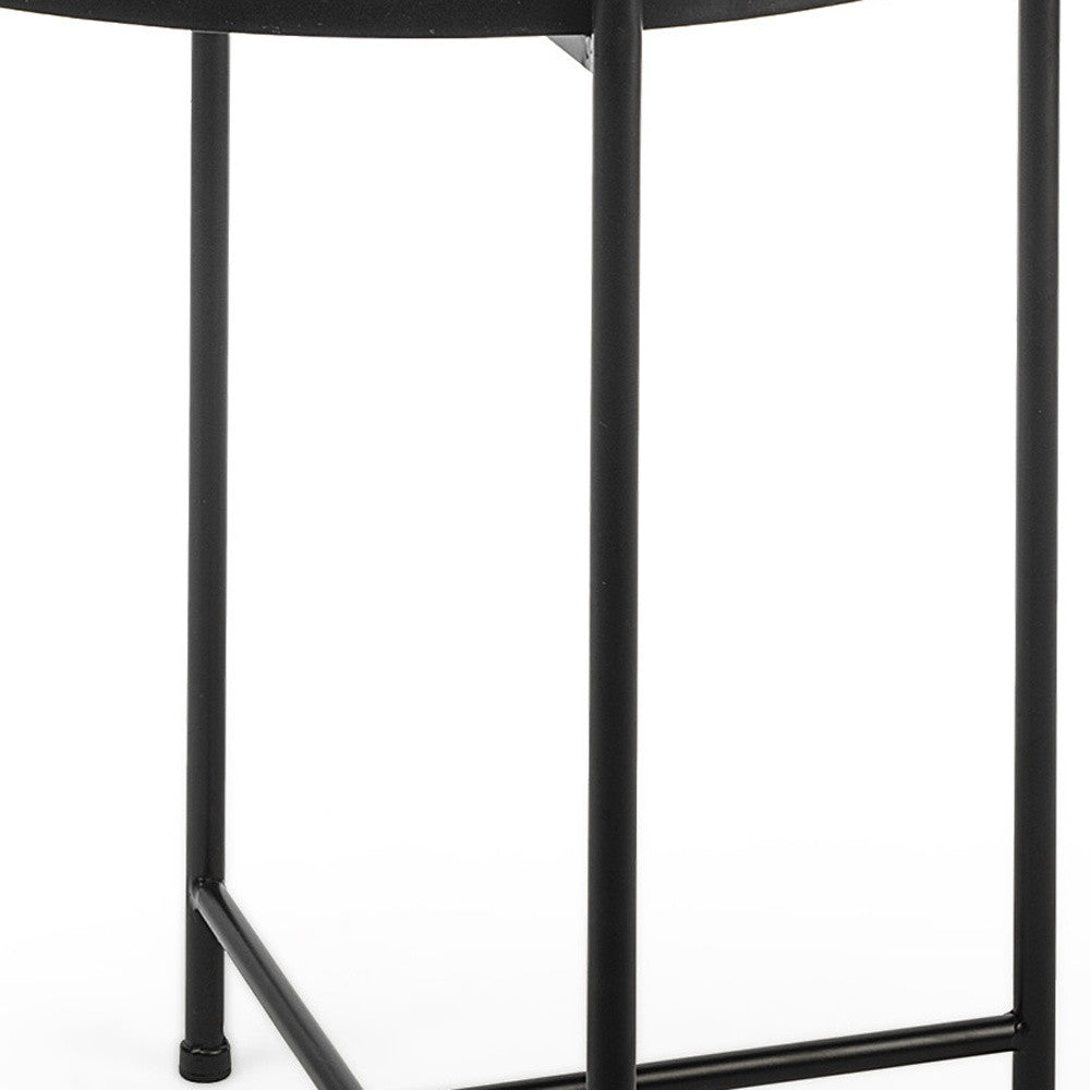 20" Clear and Black Glass and Metal