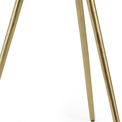 18" White and Gold Stone and Metal