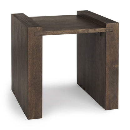 22" Espresso and Brown Solid Wood and Wood