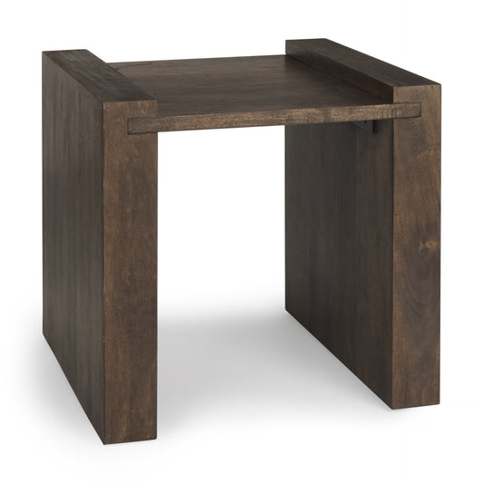 22" Espresso and Brown Solid Wood and Wood