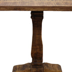 36" Brown Solid Wood Square Pedestal Bar Table