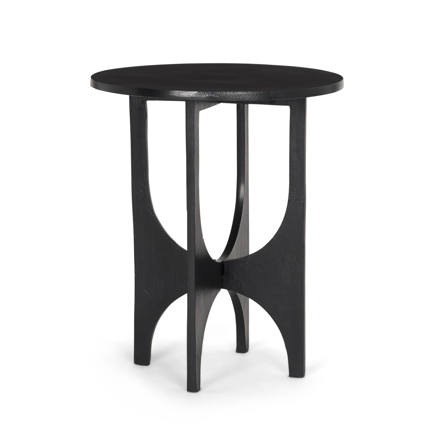 18" Black Iron and Metal Tray Table