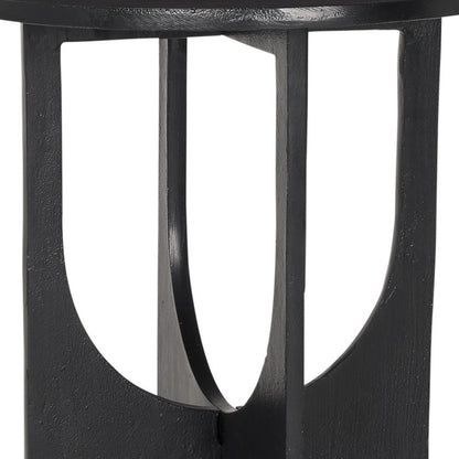 18" Black Iron and Metal Tray Table