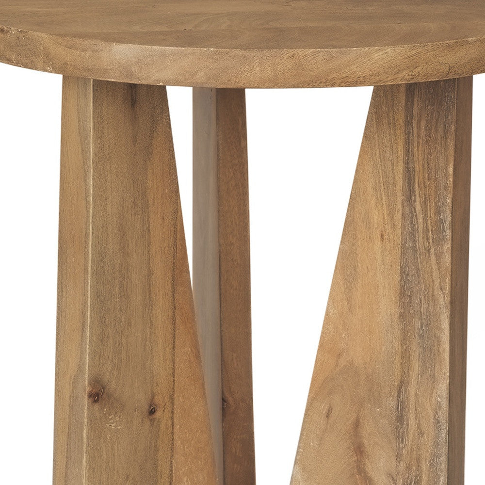 18" Natural and Brown Solid Wood and Wood