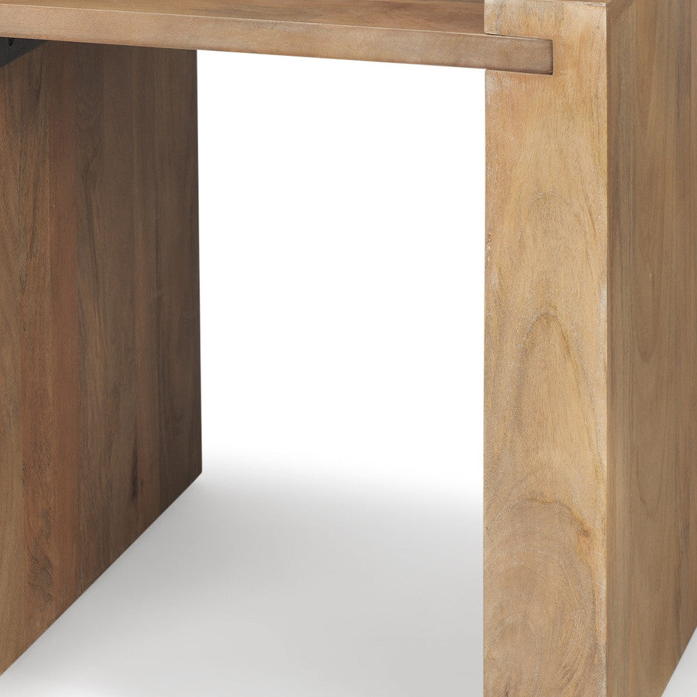 22" Natural and Brown Solid Wood and Wood