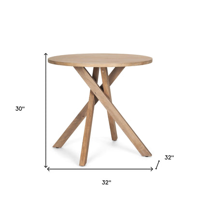 32" Espresso and Brown Solid Wood and Wood