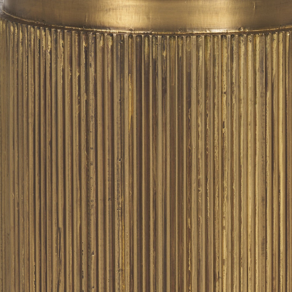 16" White and Gold Stone and Metal