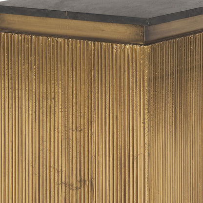 16" Black and Gold Stone and Metal