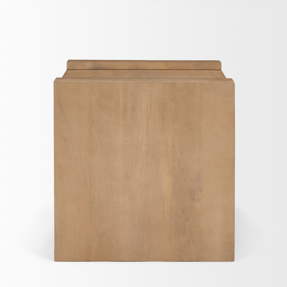 22" Natural and Brown Solid Wood and Wood