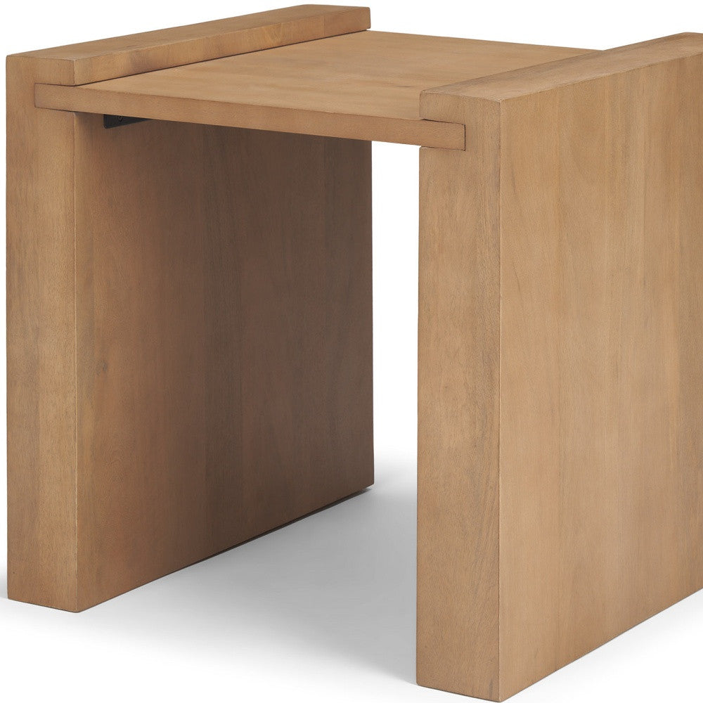 22" Natural and Brown Solid Wood and Wood