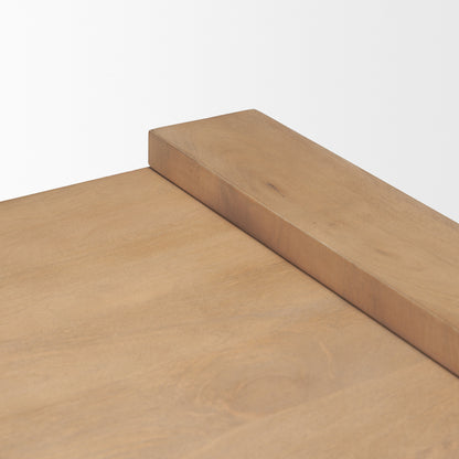 22" Natural and Brown Solid Wood and Wood