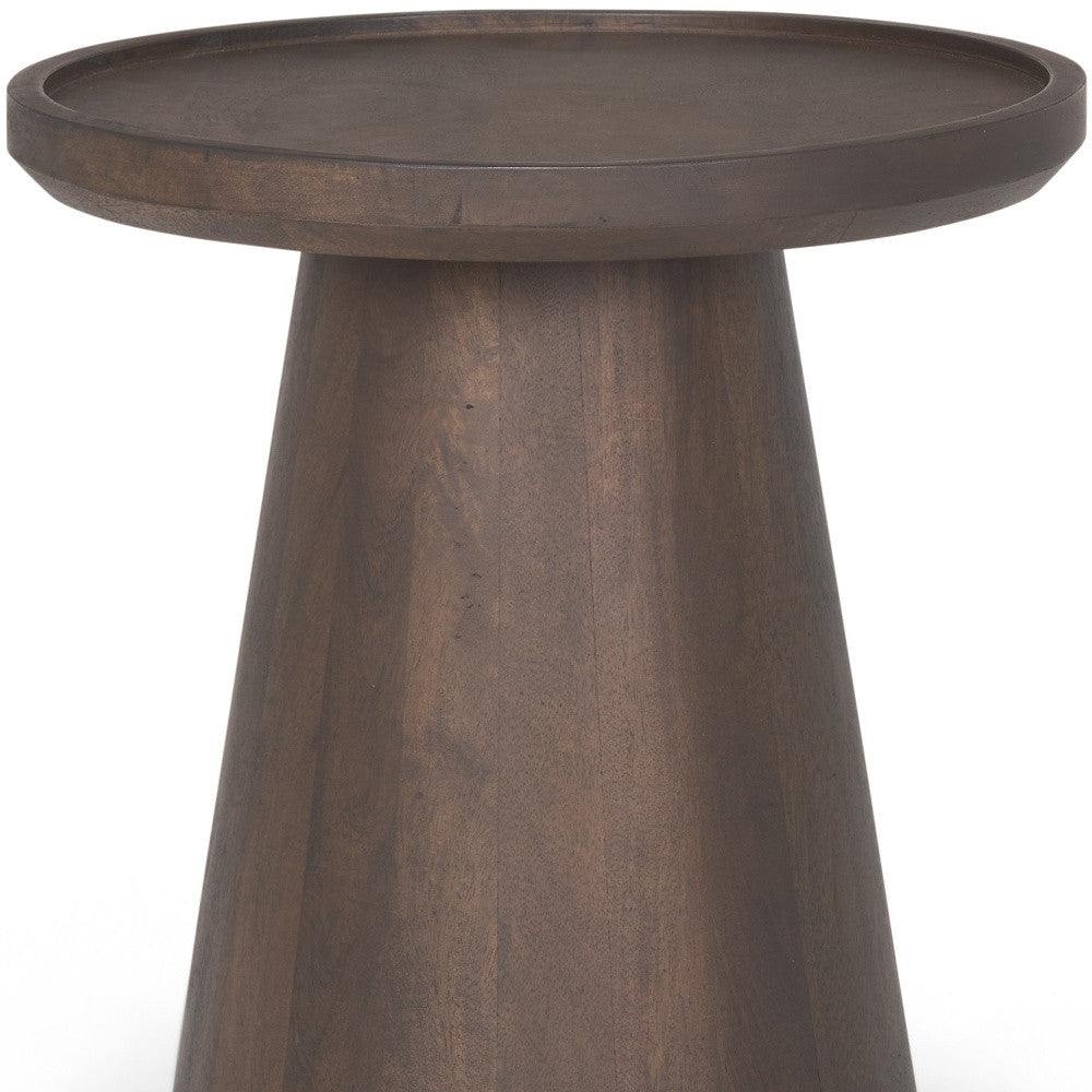 19" Brown Solid Wood and Wood