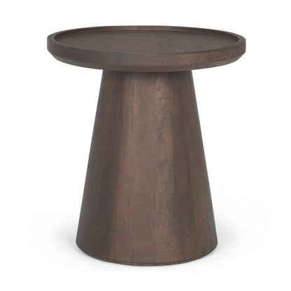 19" Brown Solid Wood and Wood