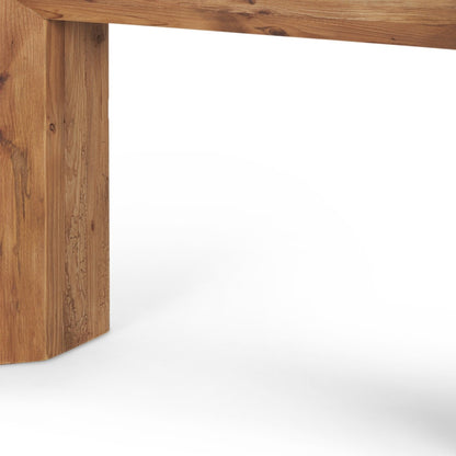 47" Black and Brown Solid Wood Pedestal Console Table