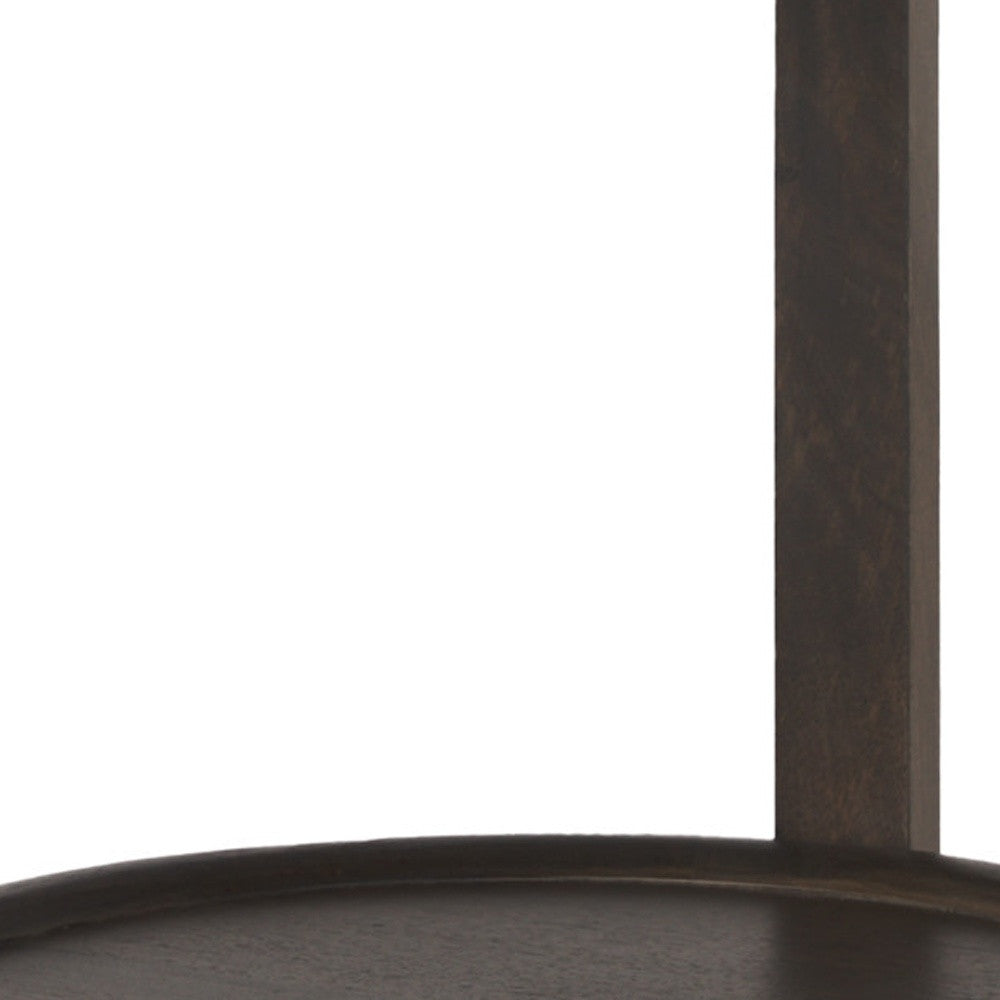 24" Espresso and Brown Solid Wood and Wood