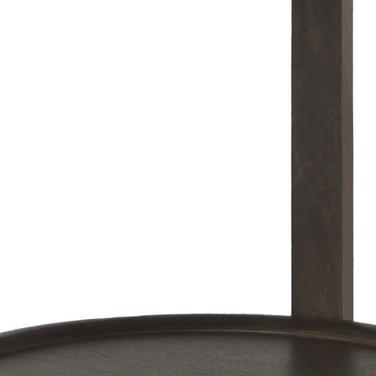 24" Espresso and Brown Solid Wood and Wood