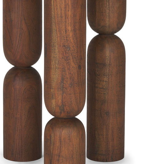 32" Brown Solid Wood and Wood