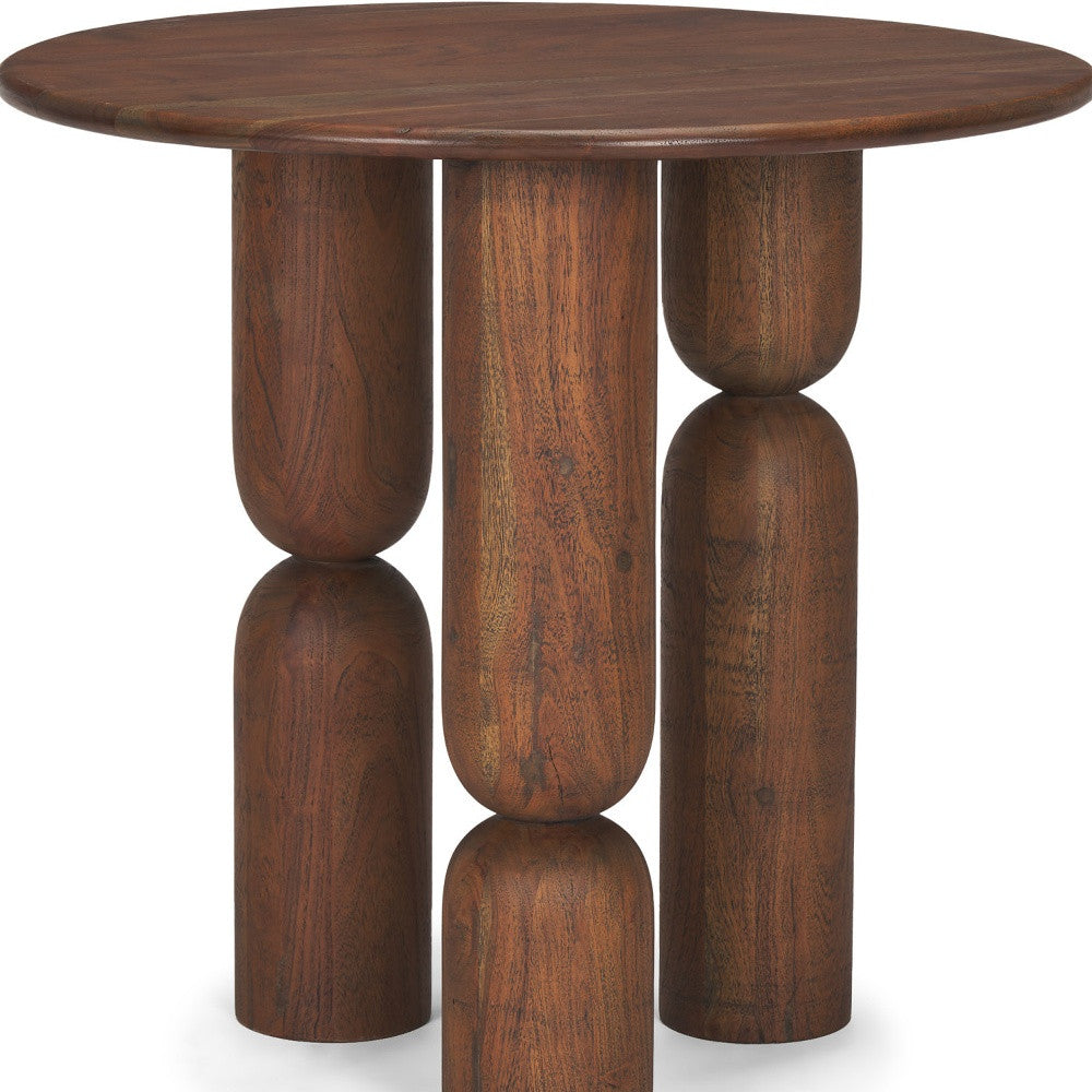 32" Brown Solid Wood and Wood