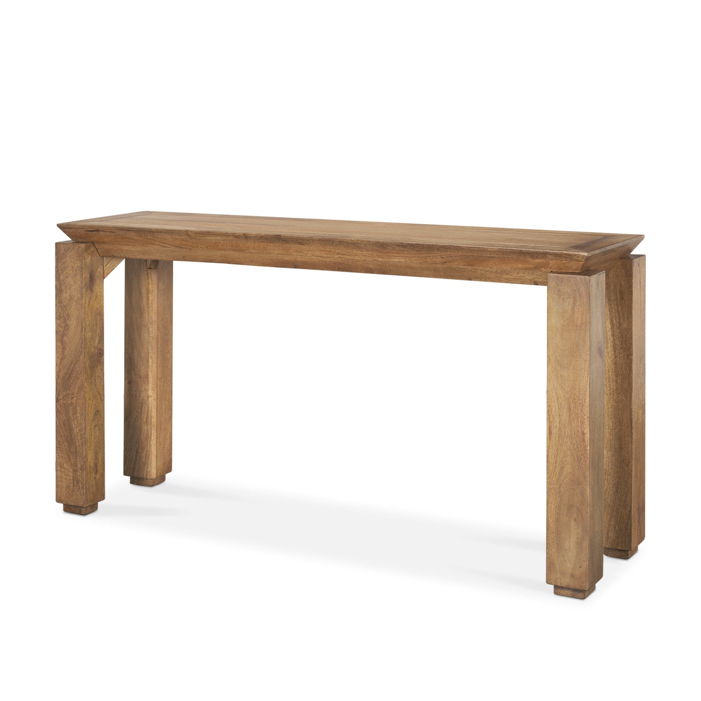 60" Brown Solid Wood Console Table