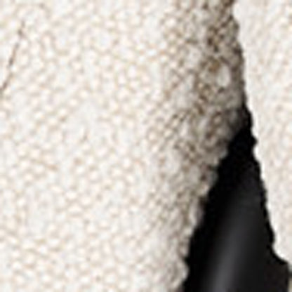 Cream and Black Boucle And Metal Dining Arm Chair