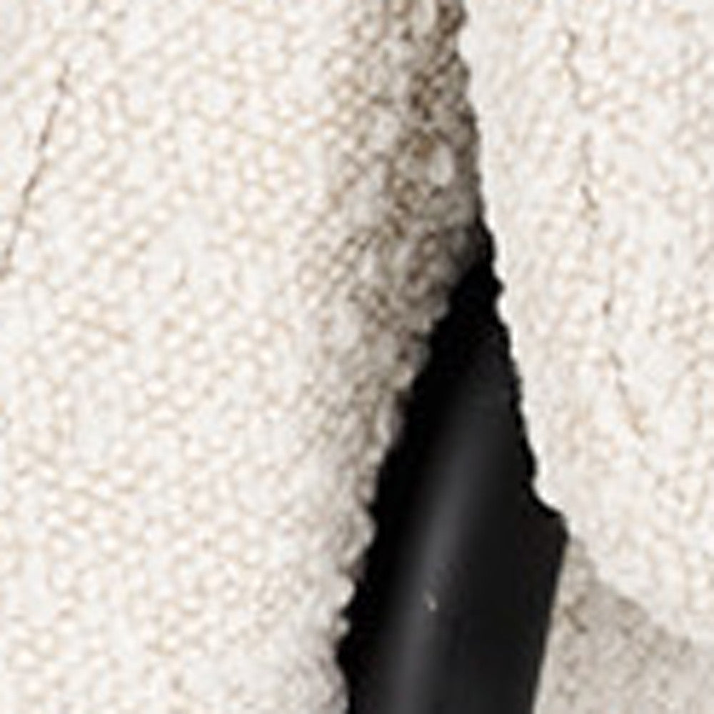 Cream and Black Boucle And Metal Dining Arm Chair