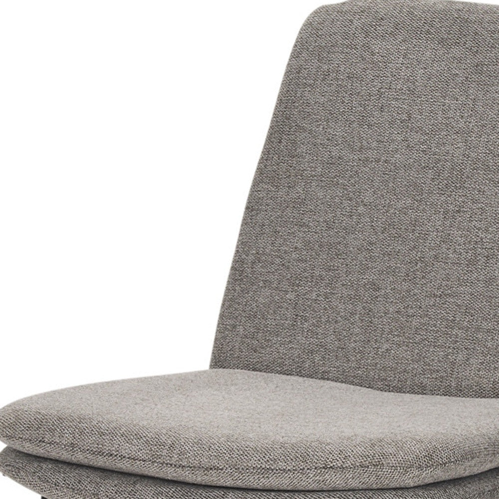 Gray and Black Upholstered Fabric And Metal Dining Side Chair