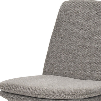 Gray and Black Upholstered Fabric And Metal Dining Side Chair