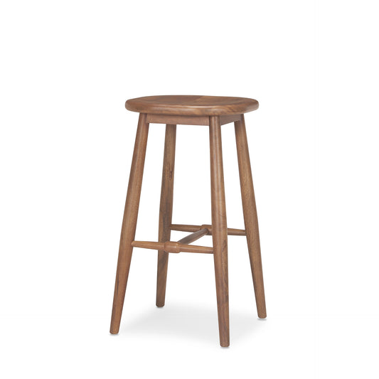 30" Natural Solid Wood Backless Bar Height Bar Chair