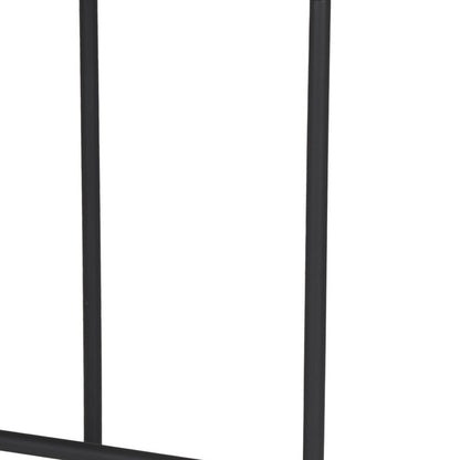 26" Natural and Black Solid Wood and Iron Backless Counter Height Bar Chair