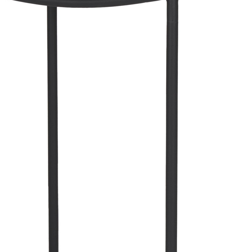 26" Black Solid Wood and Iron Backless Counter Height Bar Chair