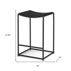 26" Black Solid Wood and Iron Backless Counter Height Bar Chair