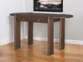 59" Dark Brown Solid Wood Oval Writing Desk