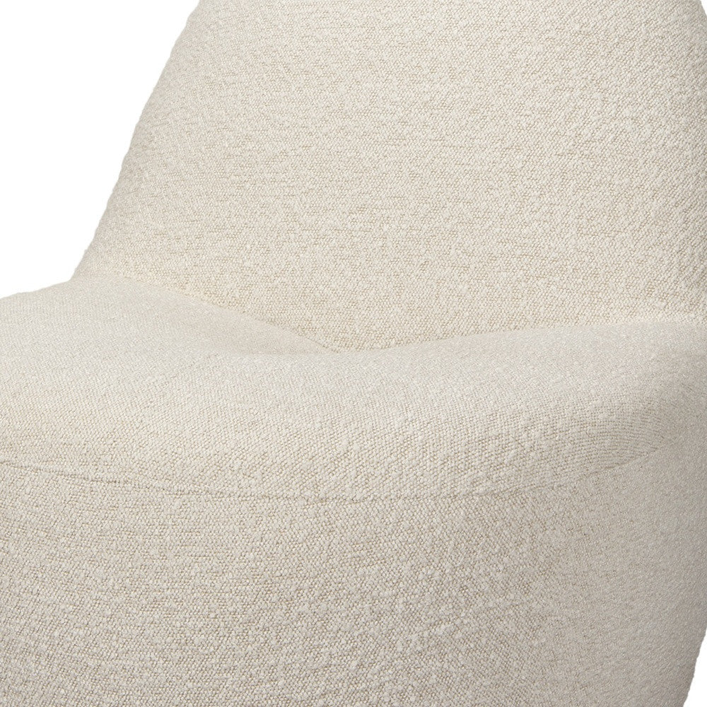 33" Cream Boucle Slipper Chair