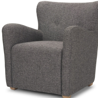32" Gray and Brown Upholstery and Wood Wingback Chair
