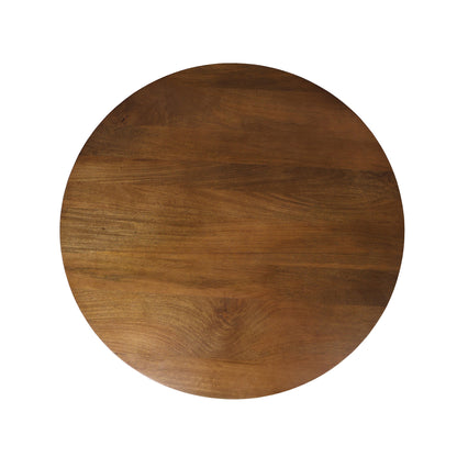 36" Brown Solid Wood Round Cross Legs Coffee Table