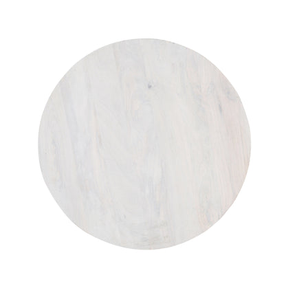36" White Solid Wood Round Cross Legs Coffee Table