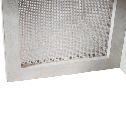 36" White Solid Wood Round Cross Legs Coffee Table
