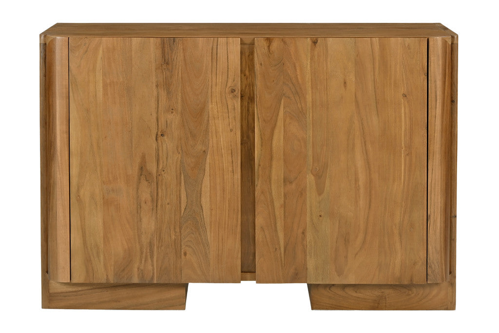 48" Tan Distressed Solid Wood Sideboard Soft Close with Two Doors