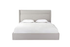 Gray Tufted Linen Blend Upholstered King Bed Frame