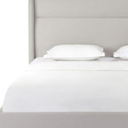 Gray Tufted Linen Blend Upholstered King Bed Frame