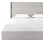 Gray Tufted Linen Blend Upholstered King Bed Frame