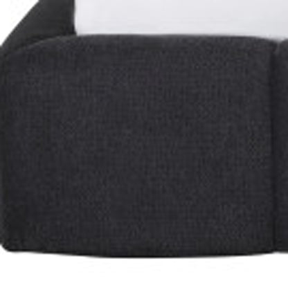 Dark Gray Tufted Linen Blend Upholstered King Bed Frame
