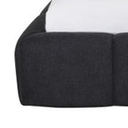 Dark Gray Tufted Linen Blend Upholstered King Bed Frame