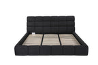 Dark Gray Tufted Linen Blend Upholstered King Bed Frame